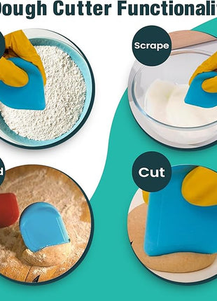 SULLINS Pan Scraper, Pack Of 3 | Pan Scraper Tool | Pot Scraper | Dish Scraper | Dish Scraper Tool | Unique Silicone Grip Design - No Slipping Unlike Other Scrapers