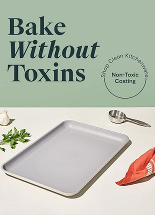 Caraway Non-Stick Ceramic Medium Baking Sheet - Naturally Slick Ceramic Coating - Non-Toxic, PTFE & PFOA Free - Perfect for Baking, Roasting, and More - Medium (15" x 10") - Cream