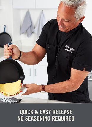 DASH Zakarian 7.5 Inch Small Nonstick Cast Iron Skillet with Pour Spouts for Searing, Baking, Grilling, Roasting and More - Cranberry