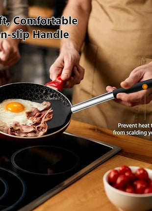 E-far Silicone Spatula Set of 2, Solid & Slotted Turner for Nonstick Cookware, Heat Resistant Rubber Kitchen Cooking Utensils for Flipping Fish Pancake Egg - Black