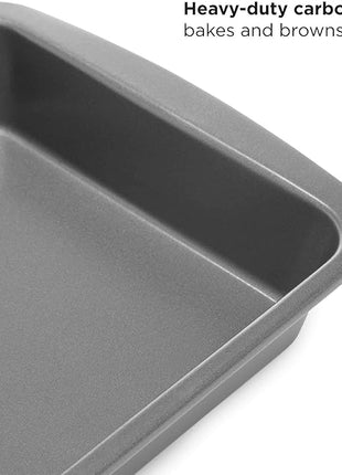 Ecolution Non-Stick Toaster Oven Bakeware Set 4-Piece, Carbon Steel, Easy to Clean and Perfect for Single Servings, Gray