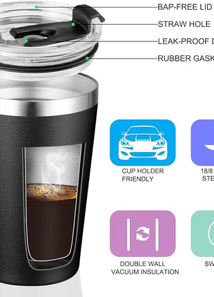 VEGOND 12oz Tumbler Stainless Steel Tumbler bulk Vacuum Insulated Double Wall Travel Tumbler with Lid and Straw Reusable Tumbler, Black 12 Pack