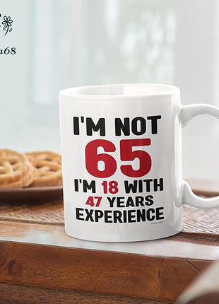 Vivulla68 65th Birthday Mug 11oz - 65th Birthday Gifts for Women Men - 65 Year Old Birthday Gifts Ideas for Him, Her, Woman, Man - Happy Funny Gift Present Coffee Cup - Turning Age 65