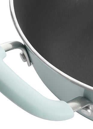 Kenmore Elite Andover Nonstick Platinum Forged Aluminum Cookware Set, 10-Piece, Glacier Blue