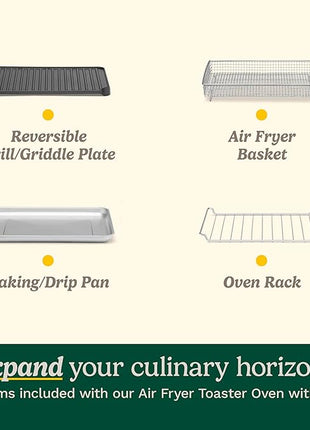 Cuisinart Air Fryer Toaster Oven with Grill, 1800W 8-1 Air Fryer Oven with Bake, Convection Bake, Grill, Broil and Warm Options, Large Capacity, 60-Minute Timer, TOA-70W, White