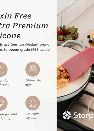 Starpack 'Flex & Flip' Flexible Silicone Turner Spatula Set (3 Pcs) - High Heat Resistant Spatulas for Cooking Egg 600°F - Silicone Pancake Turner Spatula, LFGB Grade Non Stick Rubber Kitchen Utensils