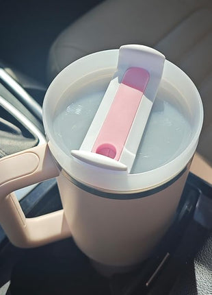 40 OZ Tumbler Lid Replacement Fit for Stanley Cup, 2 Pack Replacement Lids Fit for Stanley Travel Tumbler, Spill Proof Tumbler Covers for Stanley Cup Accessories (Opaque - Pink)