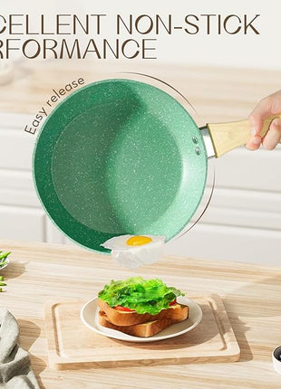 Innerwell Nonstick 9.5 Inch Skillet, Aluminum, Non-Toxic, PTFE & PFOA Free, Suitable for All Stovetops, Easy to Clean, Multipurpose