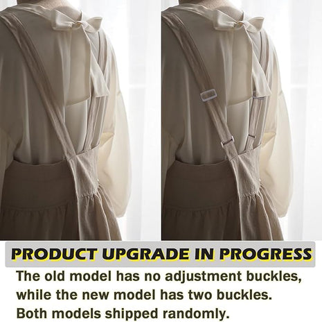 Uaussi Cotton Linen Apron Cross Back Work Apron for Women with Pockets Pinafore Dress X Cross Halter Apron for Chef Gardening