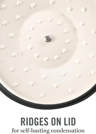 MARTHA STEWART Gatwick 7-Quart Enamel Cast Iron Dutch Oven Pot with Lid – Matte White – Durable Heavy-Duty Dutch Oven for Slow Cooking, Braising & Baking