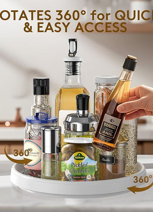 Lazy Susan Organizers for Kitchen Storage - Turntables for Cabinet, Pantry Organization Countertop,Vanity and Table,10 Inch Rotating Tray Spice Rack, Bathroom Fridge and Makeup Organizing,Non Skid