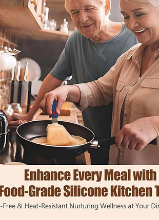 Silicone Spatula Turner Set of 3, Heat Resistant Large Wide Spatula for Pancake, Silicone Fish Spatulas Flipper for Cooking & Non-stick Cookware, BPA Free Rubber Cooking Untensil Set