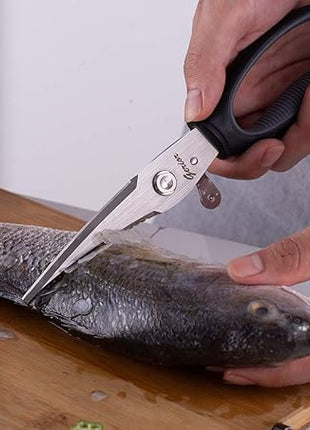 Poultry Shears - Heavy Duty Kitchen Scissors for Cutting Chicken, Poultry, Game, Bone, Meat - Chopping Food - Spring Loaded