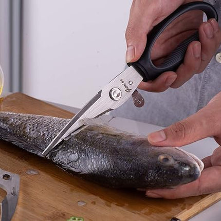 Poultry Shears - Heavy Duty Kitchen Scissors for Cutting Chicken, Poultry, Game, Bone, Meat - Chopping Food - Spring Loaded