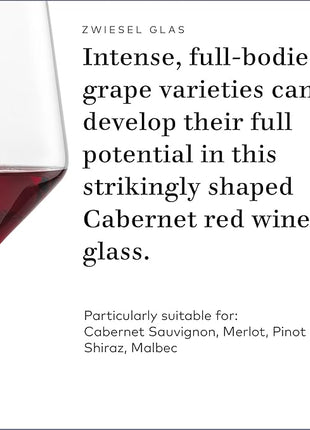 ZWIESEL GLAS Pure Cabernet Red Wine Glass (Set of 2), Graceful Wine Glasses for Red Wine, Dishwasher-Safe Tritan Crystal Glasses, Made in Germany (19 Ounce)