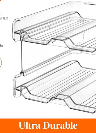 Lifewit Stackable Water Bottle Organizer for Cabinet, Water Bottle Holder, Kitchen Pantry Organization and Storage, Plastic Fridge Wine Racks, Tumbler Travel Mug Cup Holder, 6Pack, Hold 18 Bottles