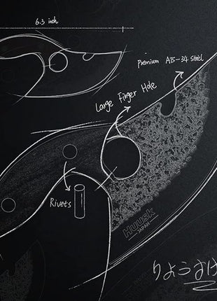 Huusk Knives, Viking Boning Knife for Meat Cutting, Small Ulu knives, Caveman Ultimo Knives Hand Forged Full Tang Knives for Kitchen or Camping Christmas Gift