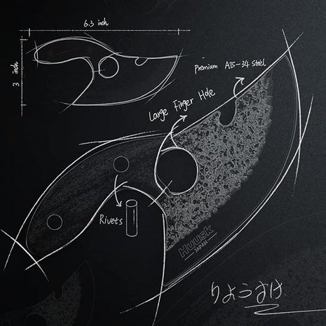 Huusk Knives, Viking Boning Knife for Meat Cutting, Small Ulu knives, Caveman Ultimo Knives Hand Forged Full Tang Knives for Kitchen or Camping Christmas Gift