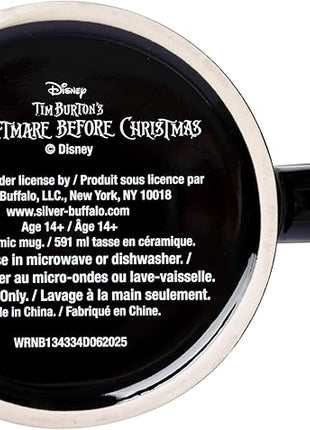 Silver Buffalo Disney Tim Burton's The Nightmare Before Christmas Jack Skellington Face What a Wonderful Nightmare Glow in the Dark Ceramic Mug, 20 Ounces