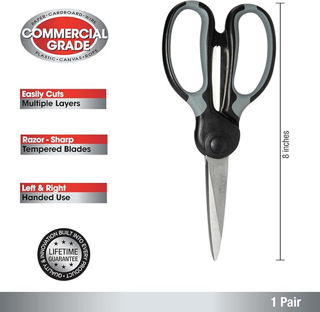 Titan Industrial Grade Heavy Duty Scissors Multipurpose Shears for Sewing and Crafting Durable Easy to Use Stainless Steel Blades with Comfortable Handles for Reliable Precision Cutting