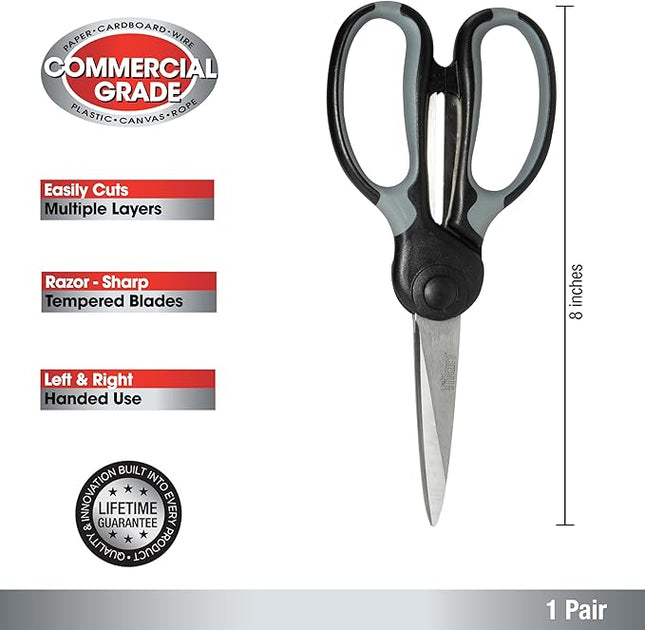 Titan Industrial Grade Heavy Duty Scissors Multipurpose Shears for Sewing and Crafting Durable Easy to Use Stainless Steel Blades with Comfortable Handles for Reliable Precision Cutting