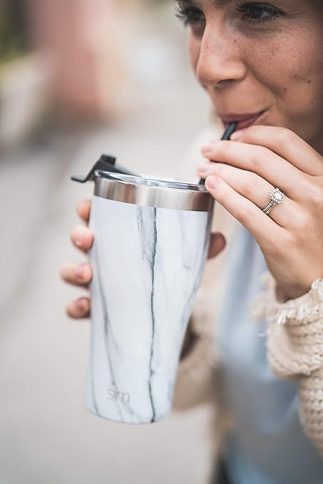 Simple Modern Slim Cruiser Tumbler Flip Lid | Reusable Replacement Press in Lid for Insulated Travel Mug Stainless Steel Water Bottle | Slim Cruiser Collection | Clear