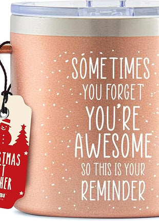 KLUBI Birthday Gifts for Mom From Daughter Sometimes You Forget You Are Awesome Gifts for Women 14oz Mug Birthday Present for Women Who Have Everything Fun Teacher Appreciation Gift for Friends