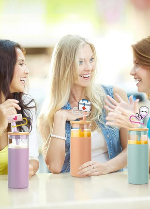 12Pc Straw Cover for Stanley Cup, Silicone Straw Topper for Stanley Cup 30&40oz with Tumblers, 10mm 0.4in Lid Accessories (Reusable)