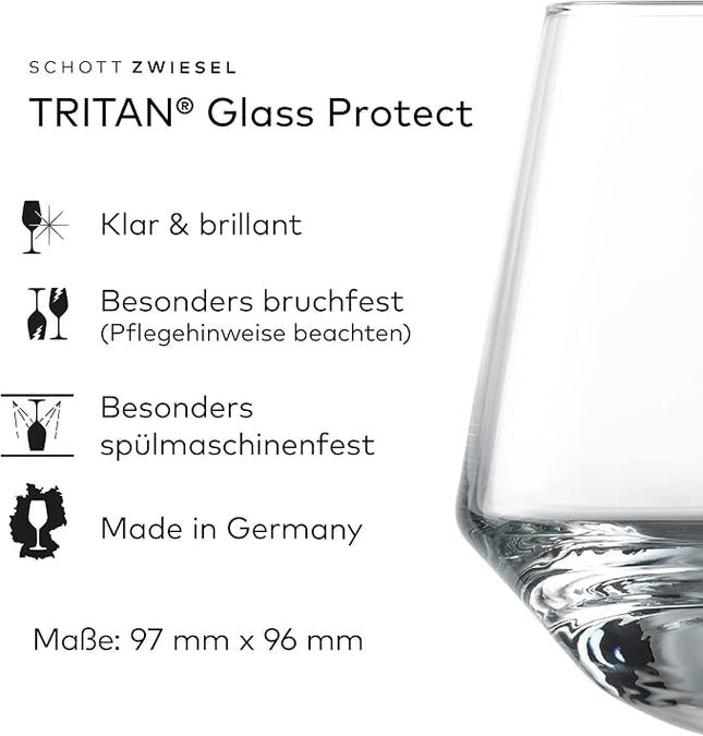 Zwiesel Glas Pure German Crystal Glassware Collection, 2 Count (Pack of 1), Dancing Party Tumblers Cocktail Glass