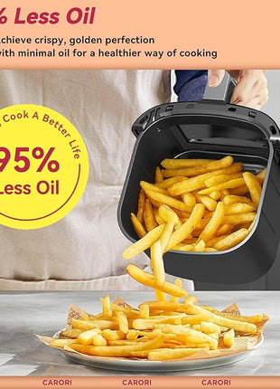 Air Fryer 12 Preset with Viewing Window, 6Qt Large Capacity, 400℉ Max Crisp, Airfryer, Bake, Roast, Dehydrate, Reheat, 1700W Quick Even Easy Meals, Nonstick Dishwasher Safe Basket