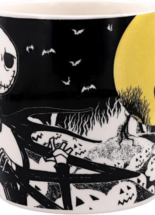 Silver Buffalo Disney Tim Burton's Nightmare Before Christmas Jack Skellington and Moonlight Snake 3D Sculpted Handle Ceramic Mug, 20 Ounces