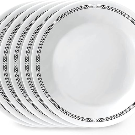 Corelle Vitrelle 6.75" Salad Appetizer Plate Set, Triple Layer Glass and Chip Resistant, Lightweight Round Plates, 6-Piece Brasserie