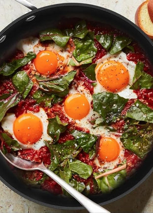 MsMk 12 Inch Nonstick Frying Pan with Lid, Titanium and Ceramic Nonstick skillet with lid, PFOA Free, Non-Toxic, Stay-Cool Handle, Scratch-resistant, Dishwasher Safe, Oven Safe to 700°F