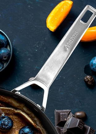 MsMk 12 Inch Nonstick Frying Pan with Lid, Titanium and Ceramic Nonstick skillet with lid, PFOA Free, Non-Toxic, Stay-Cool Handle, Scratch-resistant, Dishwasher Safe, Oven Safe to 700°F