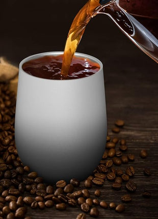 Wine Tumblers with Lid, 12 oz Stainless Steel Stemless Wine Glasses Double Wall Vacuum Travel Insulated Cup for Coffee, Drinks, Champagne, Beverage, Set of 2