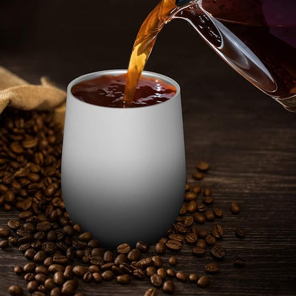 Wine Tumblers with Lid, 12 oz Stainless Steel Stemless Wine Glasses Double Wall Vacuum Travel Insulated Cup for Coffee, Drinks, Champagne, Beverage, Set of 2