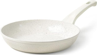 8 Inch Non Stick Frying Pan - White Ceramic Non Stick Skillet Frying Pans, Safe&No Toxic Egg Omelette Frying Pan, Small Nonstick Cookware Cooking Pan, Induction Compatible, PFOA&PFAS Free