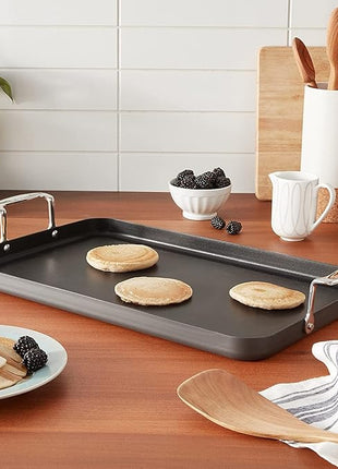 Cuisinart Double Burner Griddle, Chef's Classic Nonstick Hard Anodized, Stainless Steel, 655-35 13-Inch x 20-Inch
