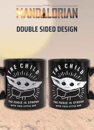 Silver Buffalo Star Wars The Mandalorian Force is Strong with this Little One Ceramic Coffee Mug, 20-Ounces