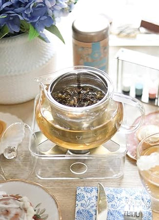Teabloom Kyoto 2-in-1 Tea Kettle and Tea Maker – Glass Teapot with Removable Loose Tea Filter – Tea Connoisseur's Choice