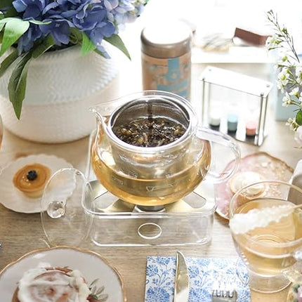 Teabloom Kyoto 2-in-1 Tea Kettle and Tea Maker – Glass Teapot with Removable Loose Tea Filter – Tea Connoisseur's Choice