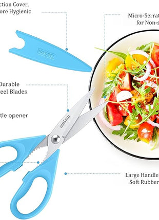 Gifts for Dad from Daughter Son, BEST DAD Tool Shears, iBayam Kitchen Scissors All Purpose Heavy Duty Meat Scissors Poultry Shears, Dishwasher Safe Stainless Steel Utility Scissor