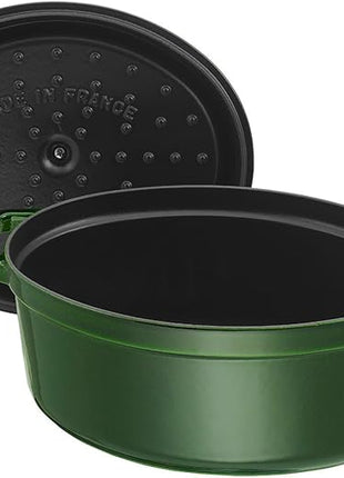 staub La Cocotte Oval 40509-363 Pico Cocotte Oval Basil Green, 11.4 inches (29 cm), Large, Both Handed Castings, Enameled Pot, Induction Compatible, Japanese Authentic Product