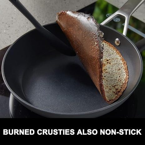 MsMk 9 1/2 Inch Small Egg Pan with Lid, Titanium and Ceramic Nonstick Omelette Pan,Scratch-resistant, Induction Egg Skillet, Oven Safe to 700°F Pan for Cooking, Dishwasher Safe