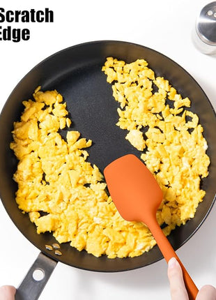 4-Piece Silicone Spatula Scrapers: Doosu 600°F Heat Resistant Food Grade Kitchen BPA Free Rubber Baking Cooking Tool Nonstick Utensil Set for Mixing, Scraping, Folding, Stirring, Serving (Multi-4)