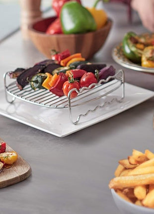 Philips Party Master Kit for Philips Airfryer XXL models, Double Layer Rack and Basket Divider, Dishwasher Safe Parts for Easy Cleaning and Storage, HomeID App, Silver (HD9950/01)