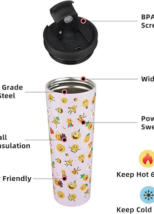 BJPKPK 30oz Tumbler With lid And Straw Stainless Steel Travel Coffee Mug Insulated Tumblers Cups,Hawaii Fruits Purple