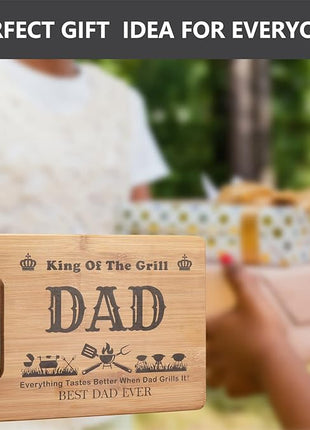 Grill Grilling Gifts for Dad, BBQ Cutting Board, King Of The Grill, Father's Day Gifts For Dad, Best Dad Ever Gift For Father