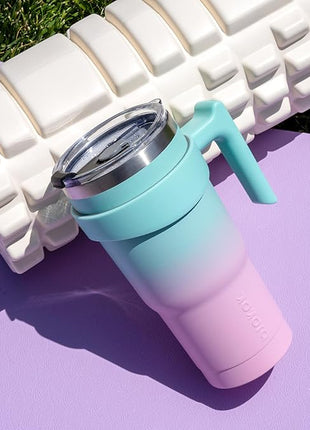 BJPKPK 10 oz Tumbler With Handle Stainless Steel Insulated Tumblers With Lid And Straw For Women,Bubble Gum