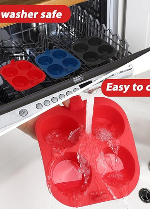 Webake 3PCS Silicone Air Fryer Muffin Pan for Baking 4 Cavity Air Fryer Egg Bites Silicone Mold, Nonstick BPA Free Muffin Tins